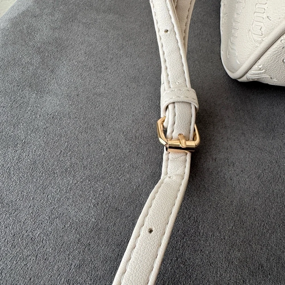 NWT Juicy Couture Tan/Beige Embossed Satchel with Shoulder Strap